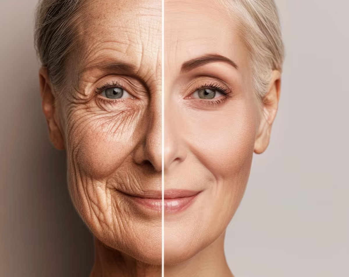 O que acontece com a produção de colágeno durante a menopausa?